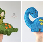 Triceratops and Brachioaurus Dinosaur Crochet Free Pattern