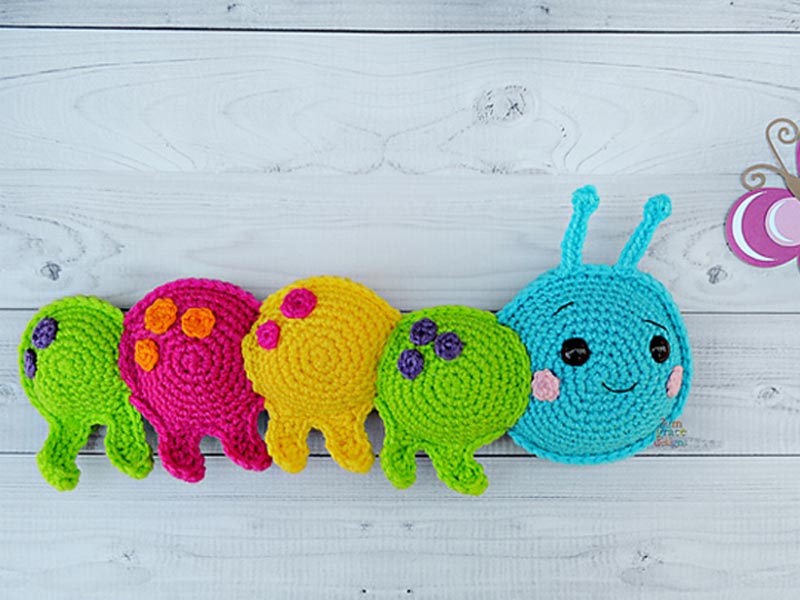 Caterpillar Kawaii Cuddler Free Crochet Pattern