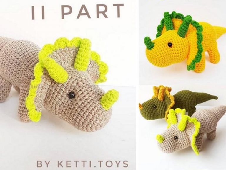 Amigurumi Triceratops Dinosaur Free Crochet Pattern