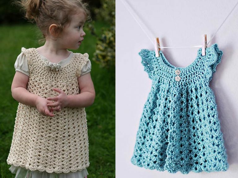 Angel Wings Pinafore Baby Dress Crochet Free Pattern