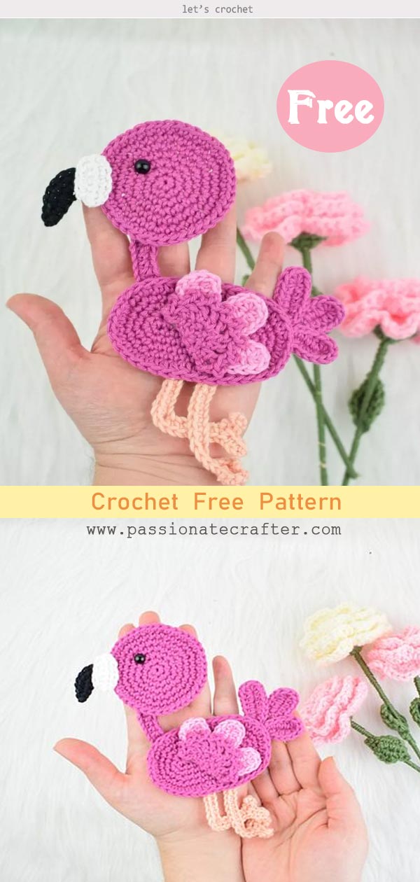Flamingo Applique Free Crochet Pattern