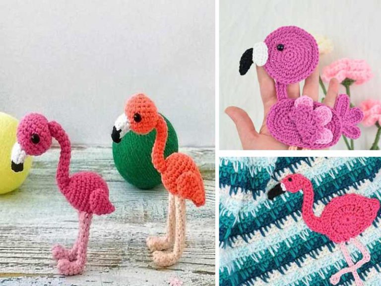 3 Amigurumi Flamingo Free Crochet Pattern