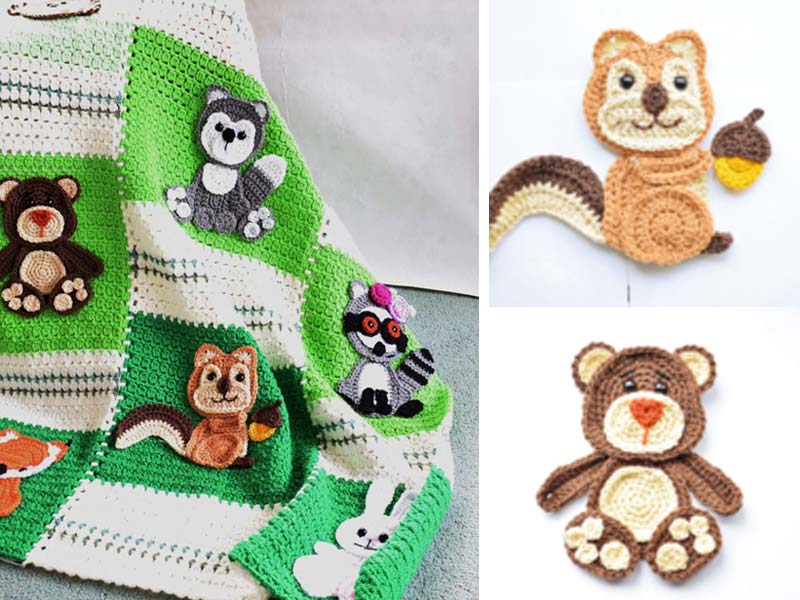 Forest Friends Baby Blanket Crochet Free Pattern