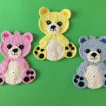 Crochet Teddy Bear Applique Free Pattern