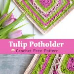 Tulip Potholder Square Free Crochet Pattern