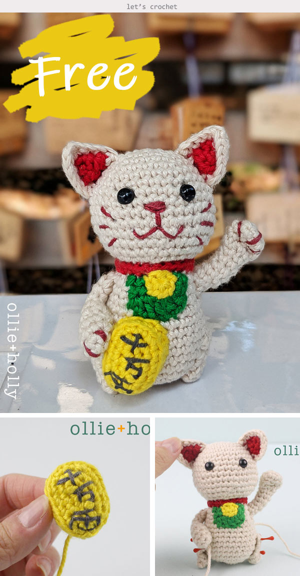 Free Lucky Cat Amigurumi Crochet Pattern 