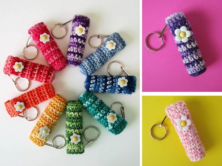 Flower Lip Balm Holder Crochet Free Pattern