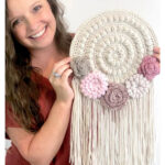 Crafty Boho Flower Wall Hanger Free Crochet Pattern