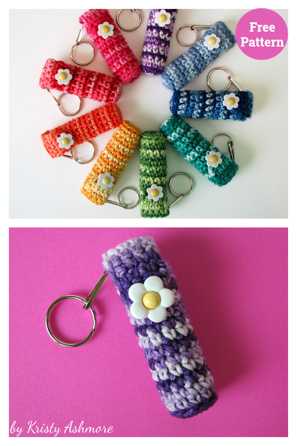 Flower Lip Balm Holder Crochet Free Pattern