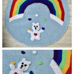 Love Bear Rainbow Baby Blanket Free Crochet Pattern