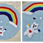 Love Bear Rainbow Baby Blanket Free Crochet Pattern