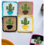 Saguaro Cactus Coasters Crochet Pattern