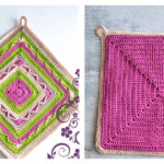 Tulip Potholder Square Free Crochet Pattern