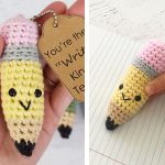 Pencil Keychain Crochet Free Pattern