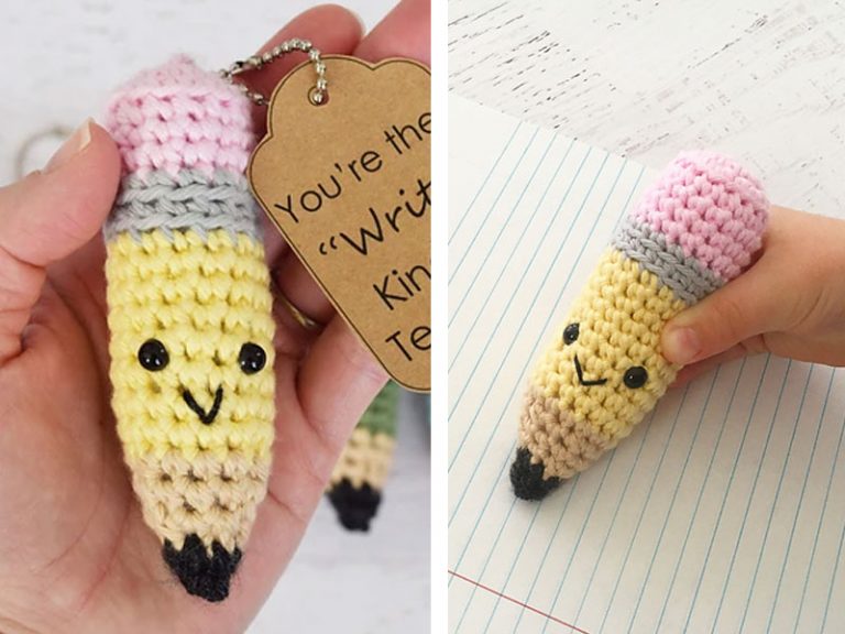 Pencil Keychain Crochet Free Pattern