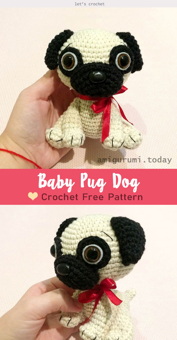 Baby Pug Dog Amigurumi Free Crochet Pattern