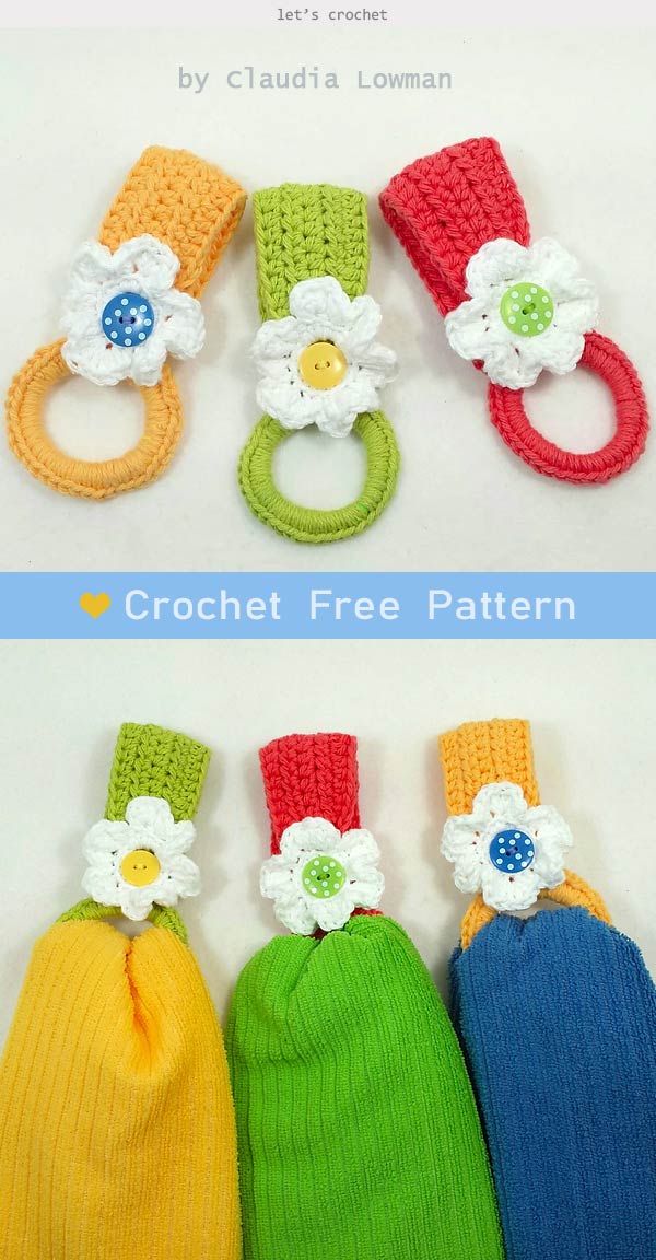 Daisy Towel Holder Crochet Free Pattern