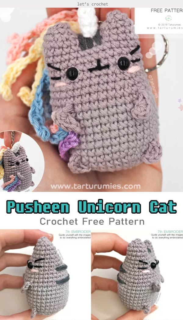 Crochet Pusheen Unicorn Cat Amigurumi Free Pattern