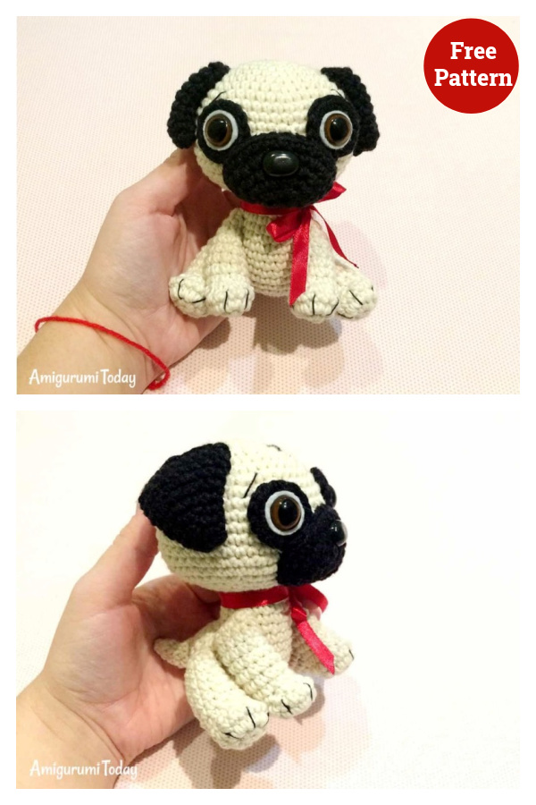 Baby Pug Dog Amigurumi Free Crochet Pattern