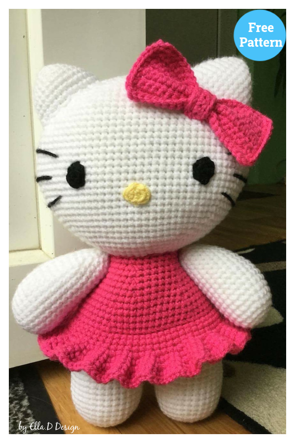 Big Hello Kitty Crochet Free Pattern