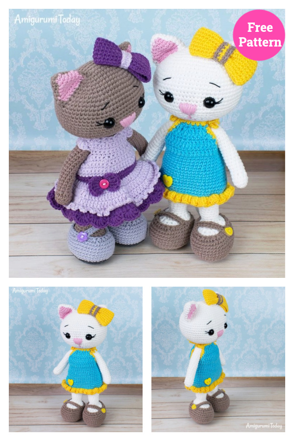 Cat Doll in Sundress Crochet Free Pattern