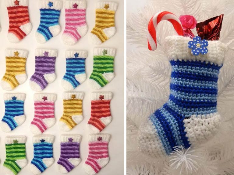 Mini Christmas Stocking Crochet Free Pattern