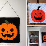 C2C Jack’oLantern Halloween Wall Hanging Crochet Free Pattern
