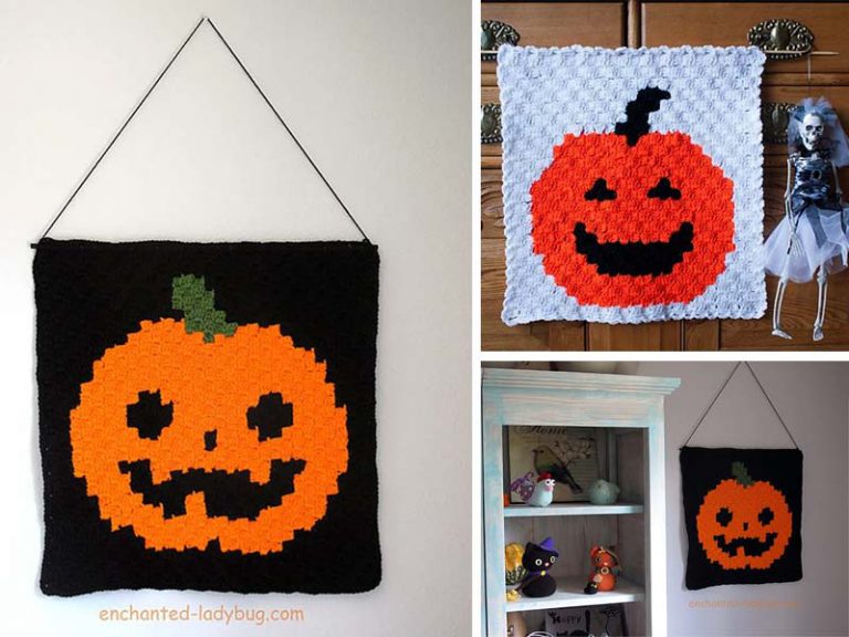 C2C Halloween Wall Hanging Crochet Free Pattern
