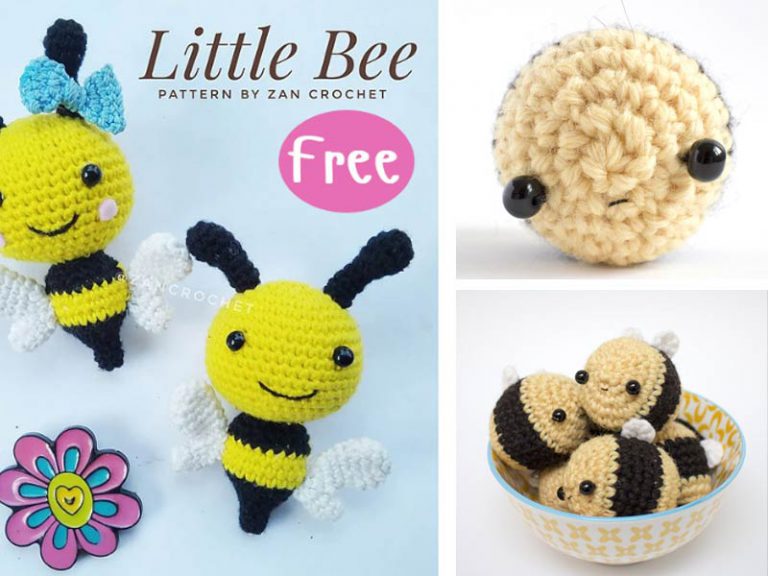 Crochet 3 Little Bee Amigurumi Free Pattern