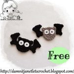 Crochet Halloween Bat Applique Free Pattern
