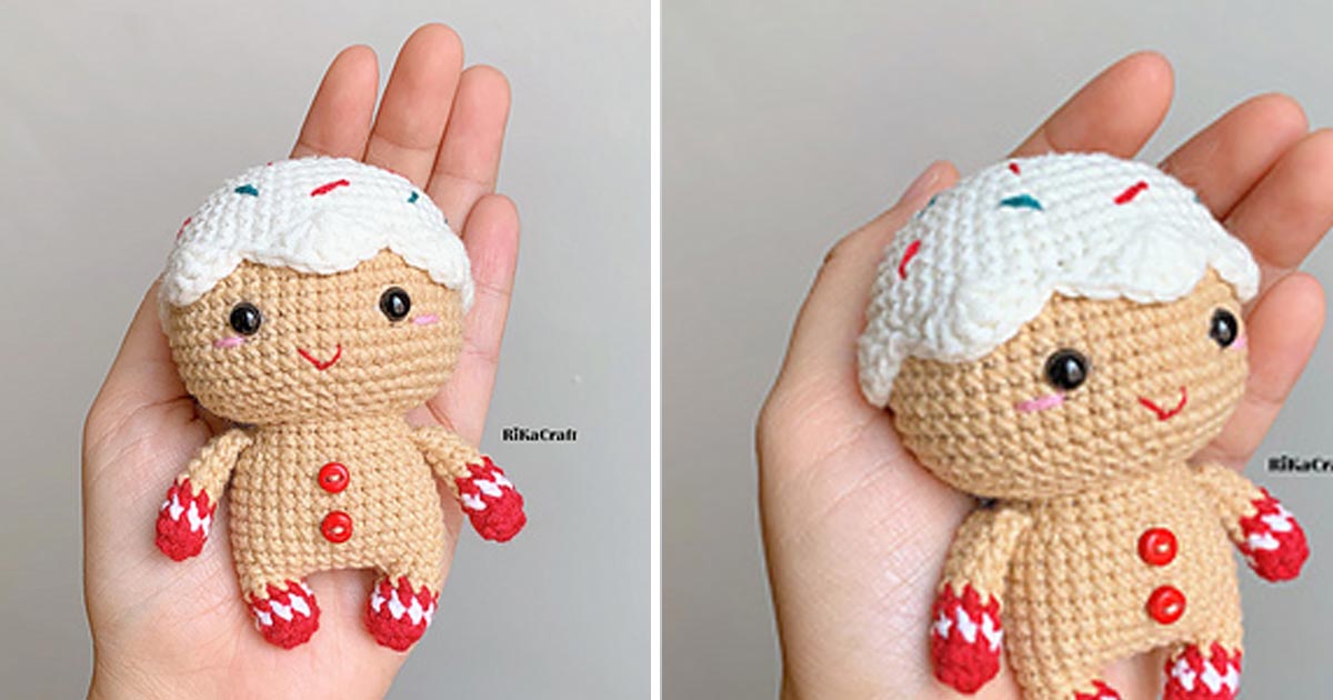 Gingerbread Man Amigurumi Crochet Free Pattern