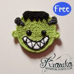 Crochet Halloween Coasters Ghost Spirit vampire Frankenstein’s monster Free Pattern