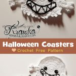 Crochet Halloween Coasters Ghost Spirit vampire Free Pattern