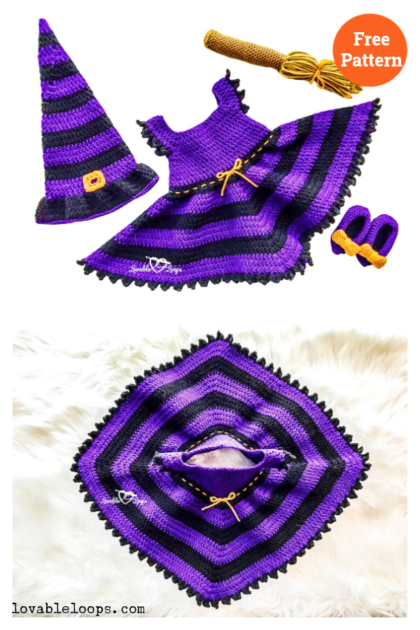 Baby Witch Costume Crochet Free Pattern 