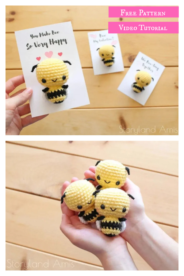 Bee Amigurumi Free Crochet Pattern and Video Tutorial