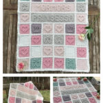 Crochet Bobble Heart Baby Blanket Free Pattern