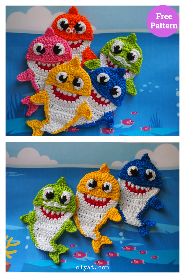 Sharks Family Free Crochet Pattern
