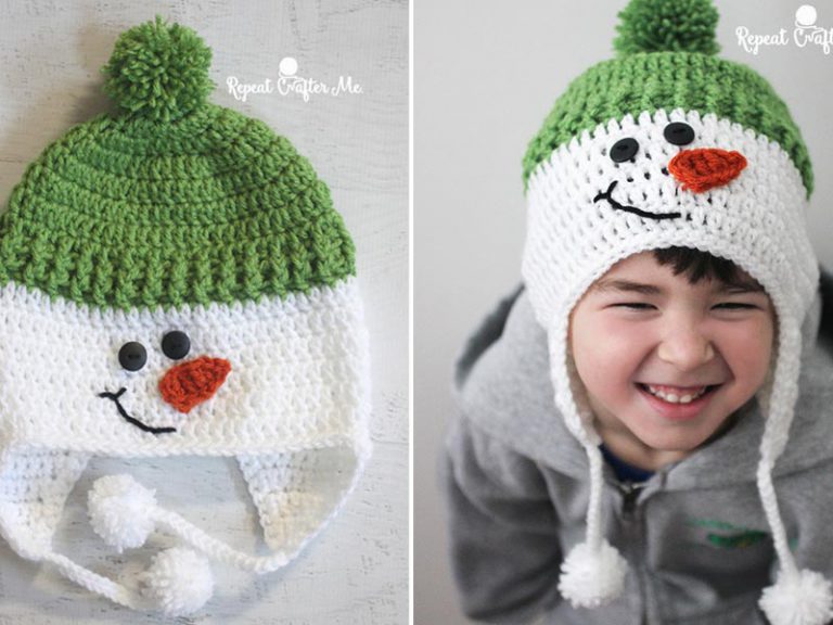 Christmas Snowman Hat Crochet Free Pattern