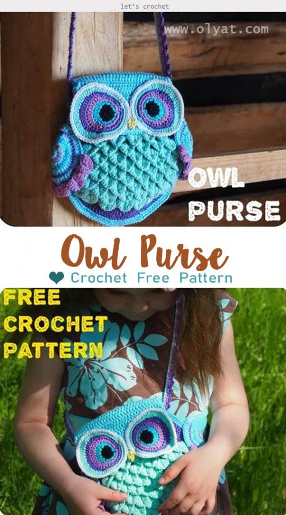 Owl Purse “Blue Dreams” Crochet Free Pattern