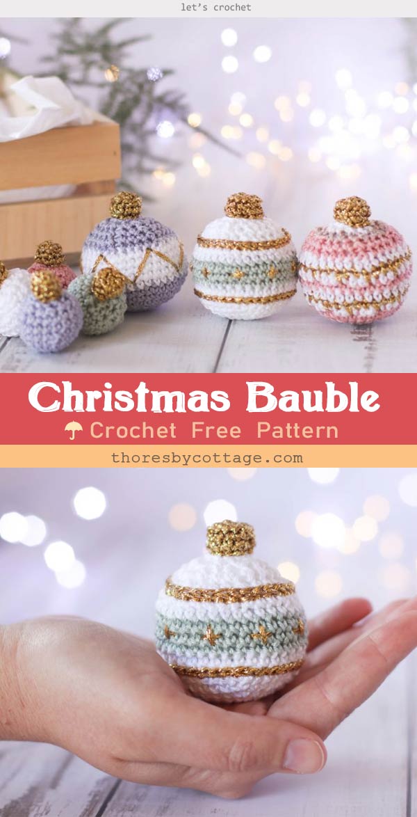 Christmas gold bauble crochet pattern