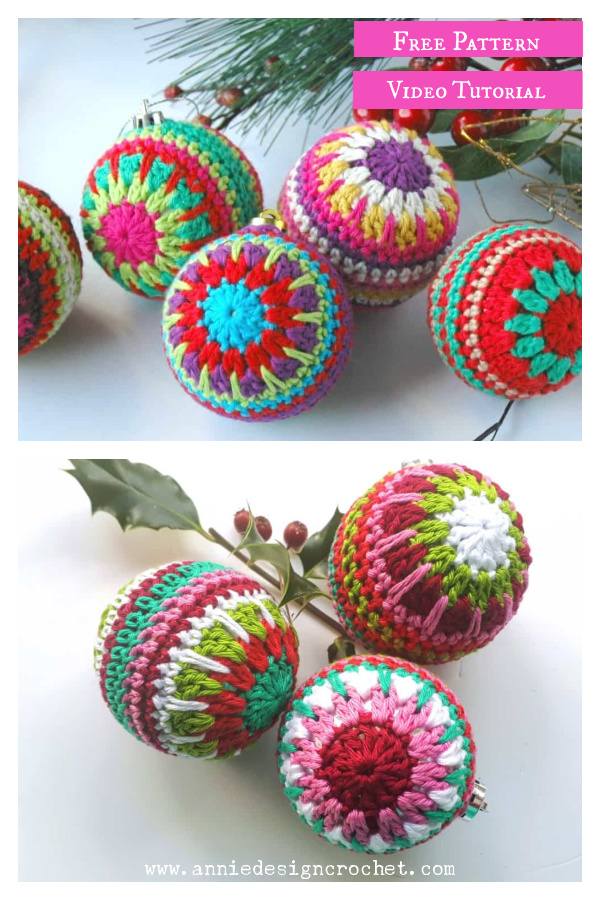 Christmas Baubles Crochet Free Pattern