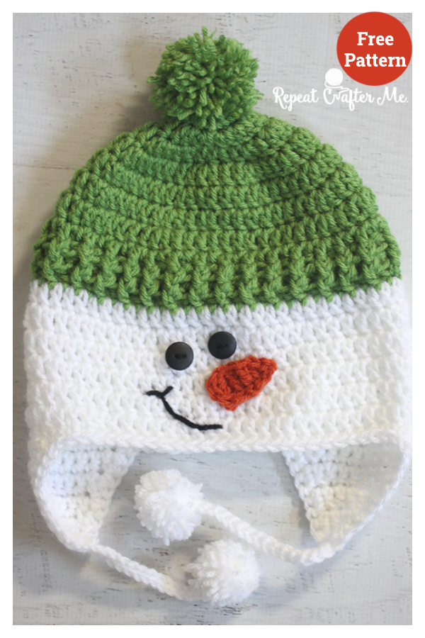 Christmas Snowman Hat Crochet Free Pattern