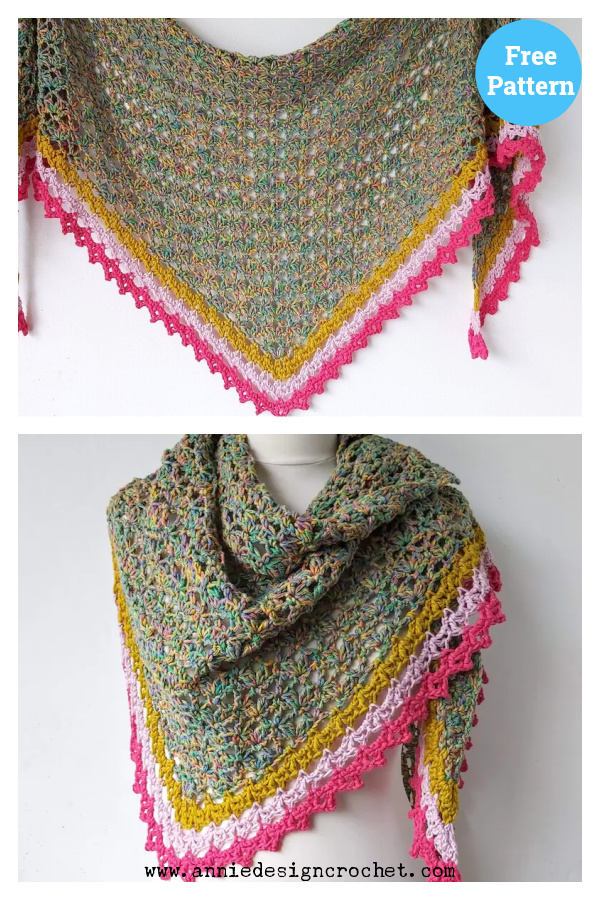 Easy Crochet Triangle Shawl Free Pattern