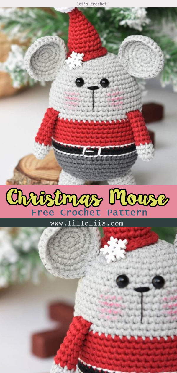 Christmas Mouse Crochet Free Pattern