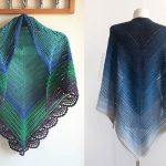 The Peafowl Feathers and Lake Midnight Shawl Free Crochet Pattern