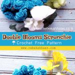 Double Blooms Scrunchie Free Crochet Pattern