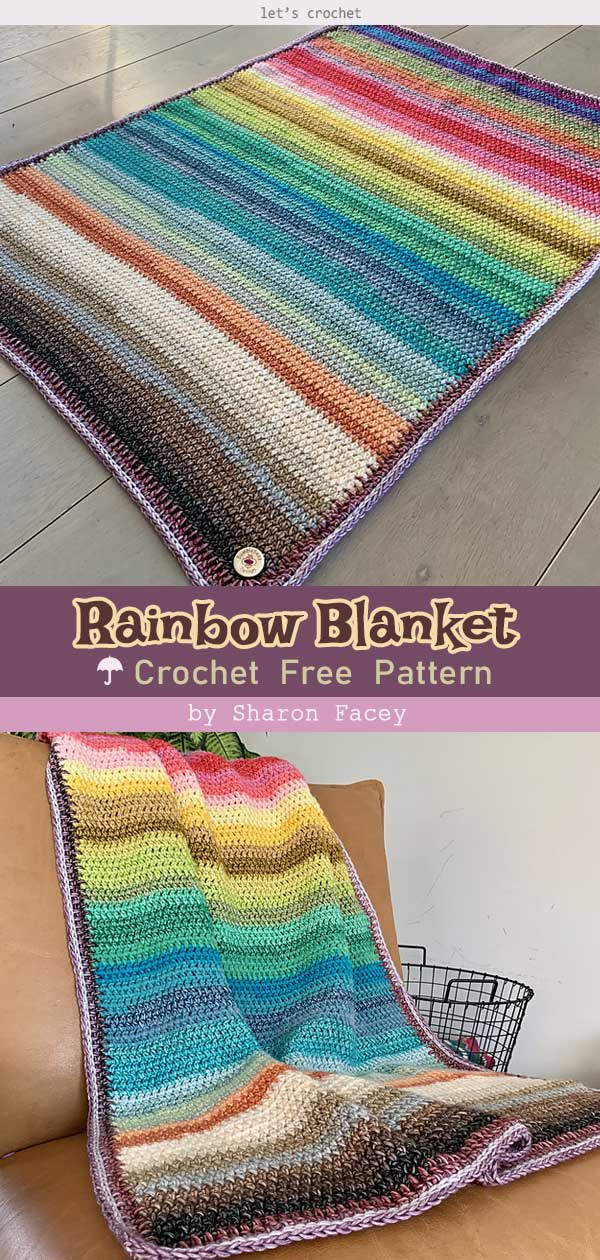Rainbow Blanket Crochet Free Pattern
