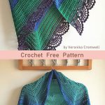 The Peafowl Feathers and Lake Midnight Shawl Free Crochet Pattern