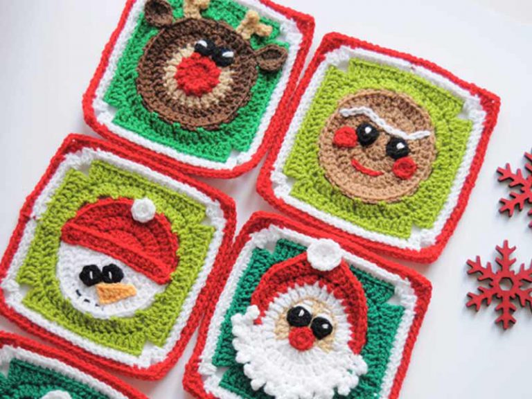 Christmas Spirit Squares Crochet Free Pattern