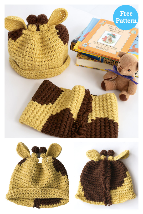 Giraffe Hat Free Crochet Pattern 